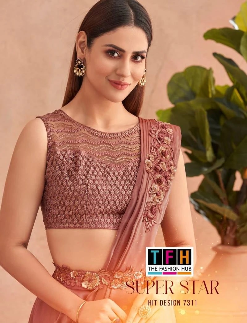 Tfh Super Star Hit 7311 Ready To Wear Stylish Saree Collection