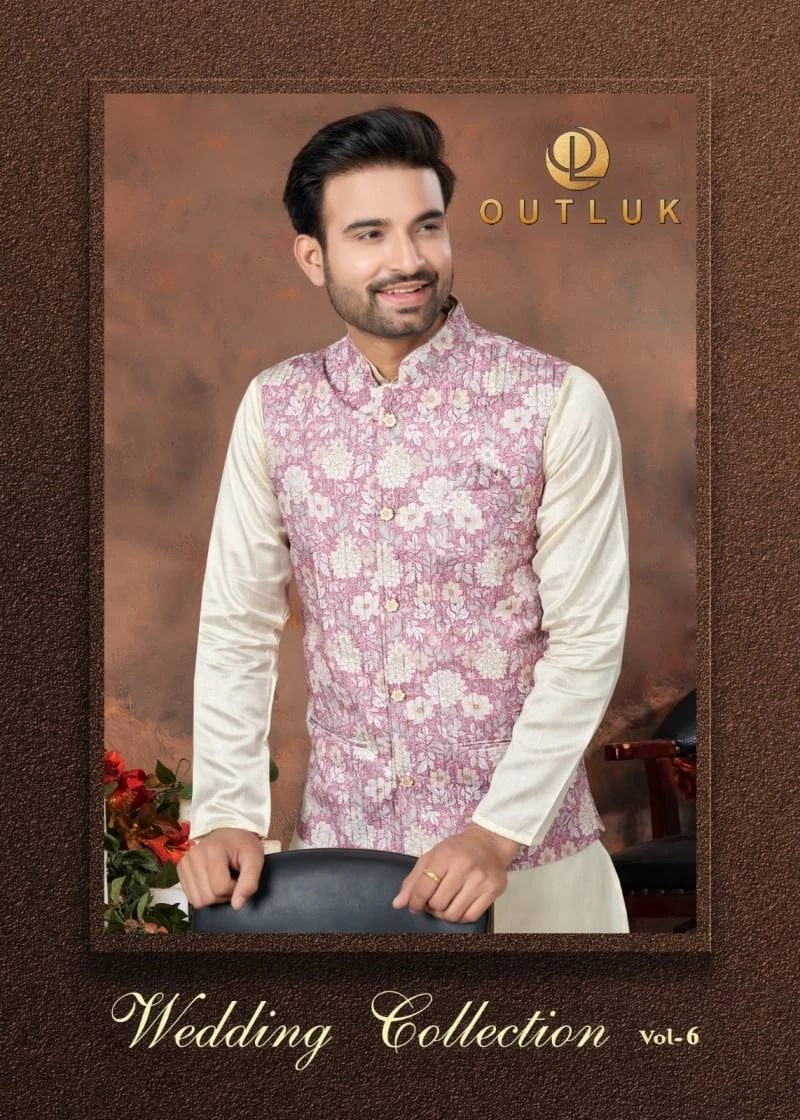 Outluk Collection Vol 6 Wedding Kurta Pajama With Jacket Collection