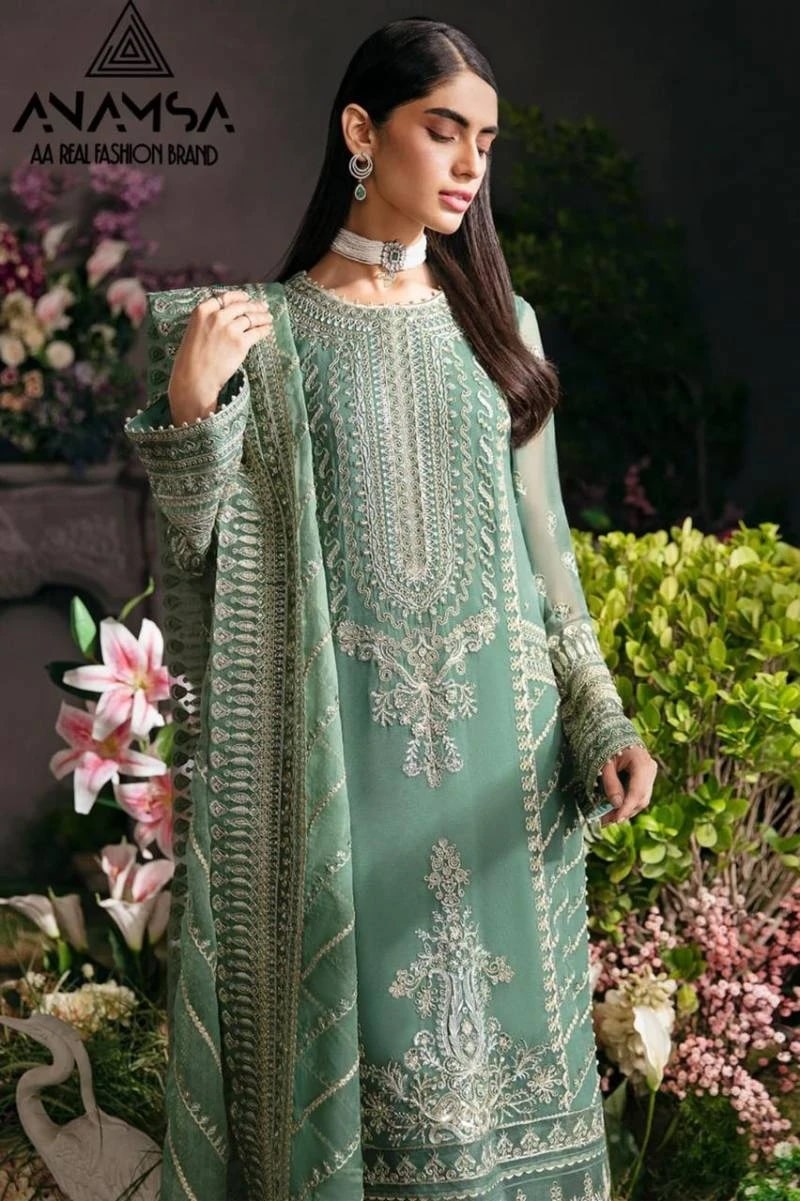 Anamsa 230 Embroidery And Sequence Pakistani Salwar Suits