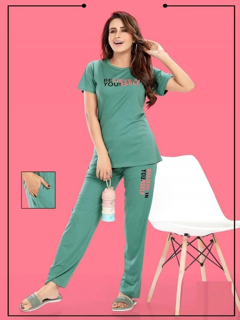 Summer Special Vol Jc 97 A Cotton Plain Nightwear Top With Pant Set