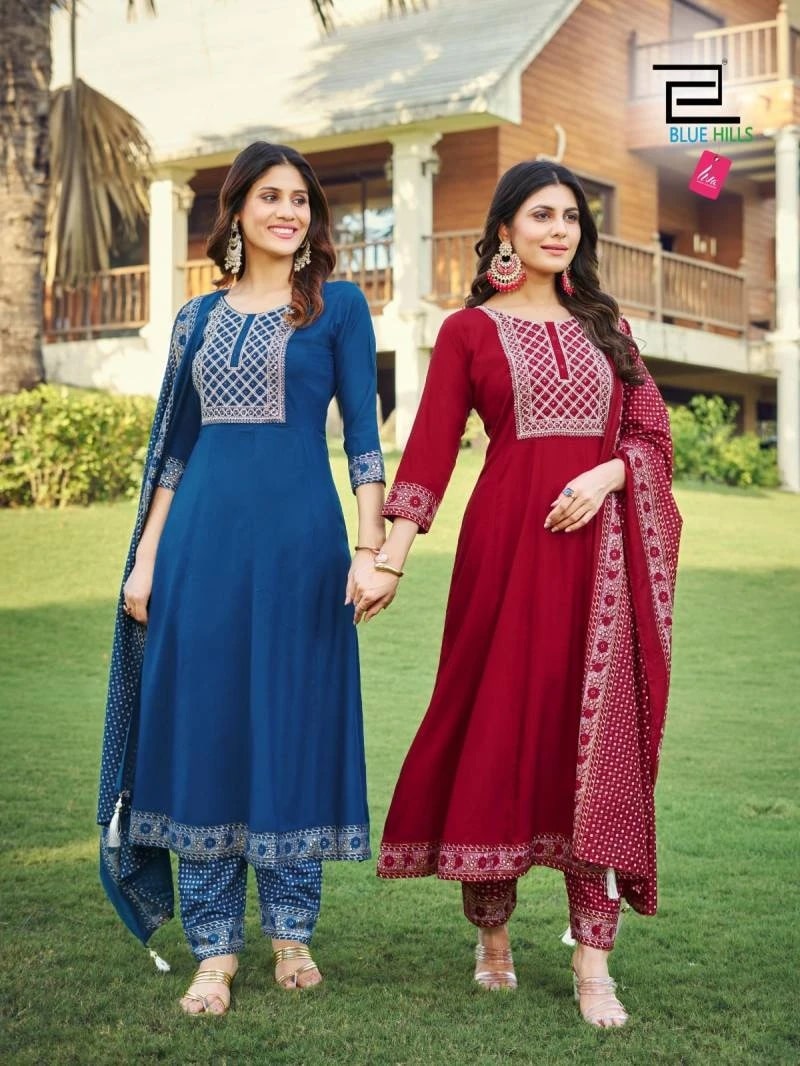 Blue Hills Jailer Vol 3 Embroidery Long Kurti With Bottom Dupatta Collection