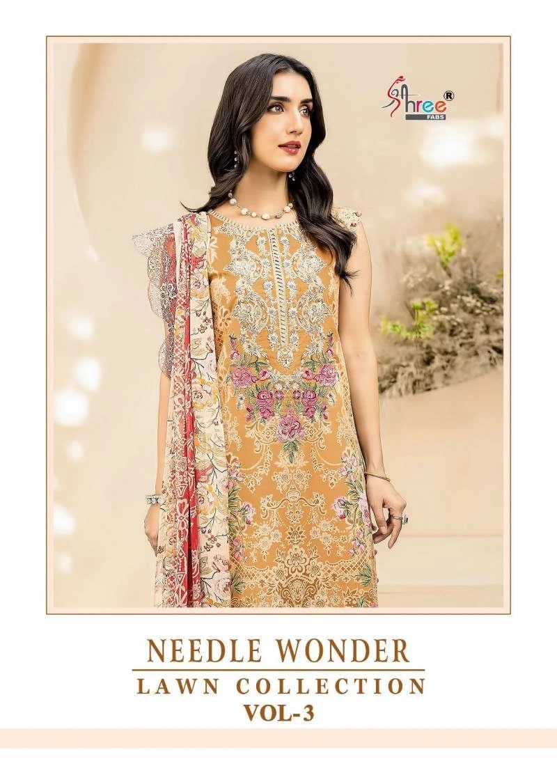 Shree Needle Wonder Lawn Collection Vol 3 Pakistani Suits Cotton Dupatta Set