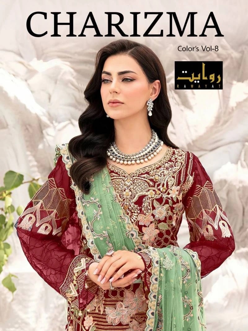 Rawayat Charizma Colors Vol 8 Designer Pakistani Salwar Suits Collection