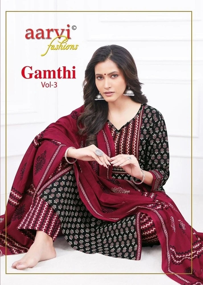 Aarvi Gamthi Vol 3 Soft Cotton Casual Readymade Dress Collection