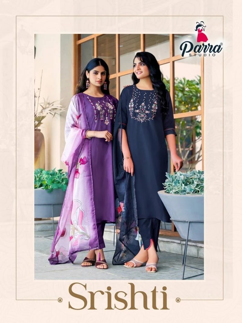 Parrra Srishti Roman Silk Designer Kurti Bottom With Dupatta Collection