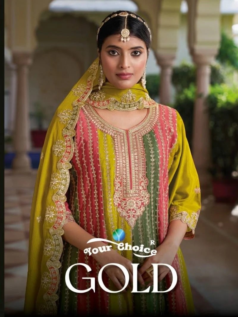 Your Choice Gold Heavy Ebroidery Work Designer Salwar Suits Collection