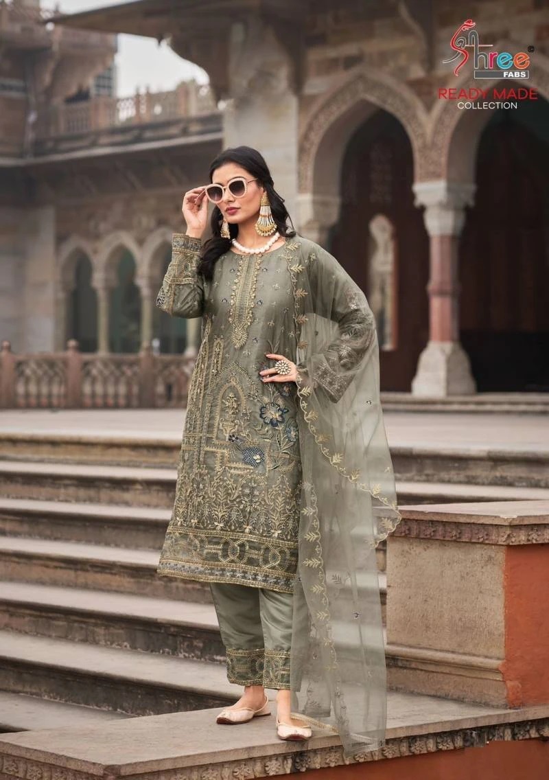 Shree R 1197 Organza Readymade Pakistani Salwar Suit Collection