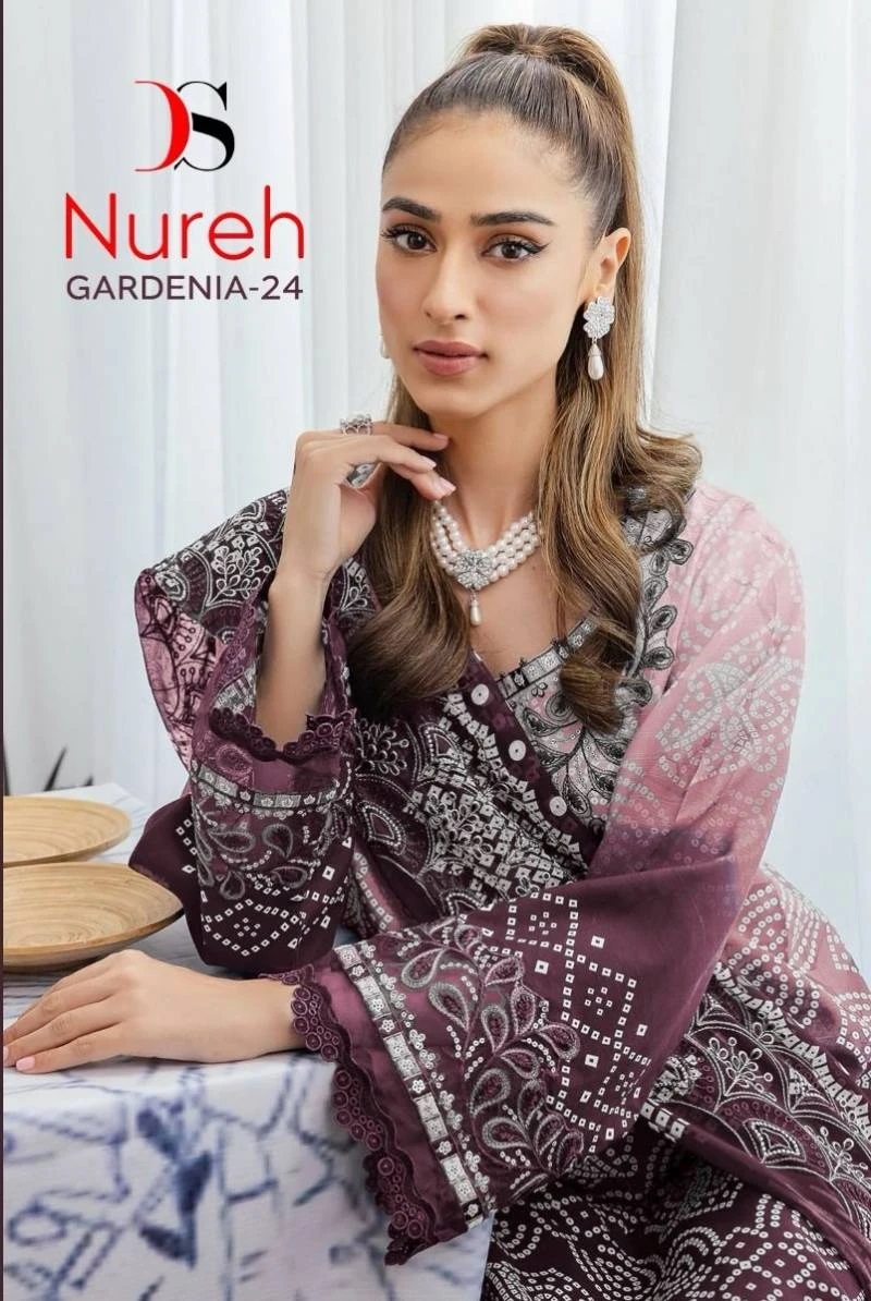 Deepsy Nureh Gardenia 24 Pakistani Salwar Suits Cotton Dupatta Collection