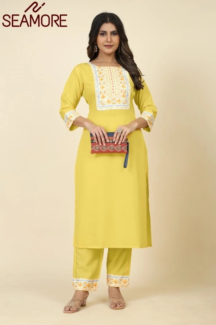 Seamore Pooja 6 Crepe Casual Wear Kurti With Bottom Collection