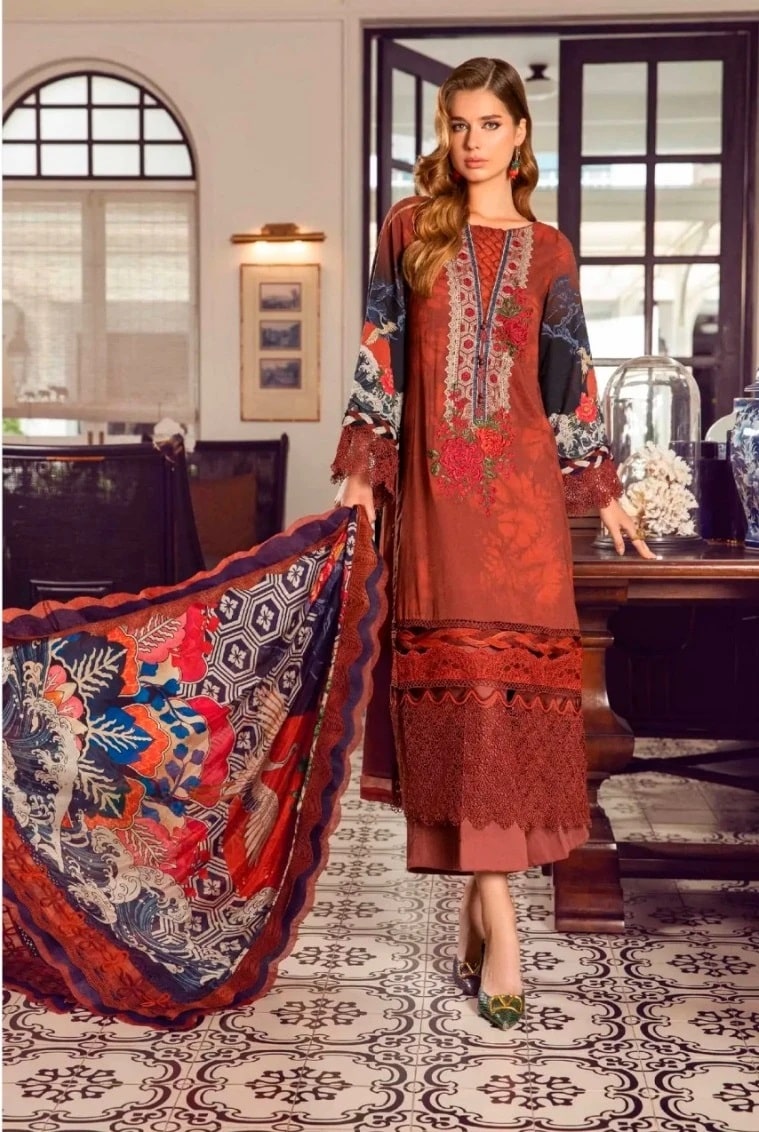 Taj 465 And 466 Pakistani Salwar Suits Cotton Dupatta Collection