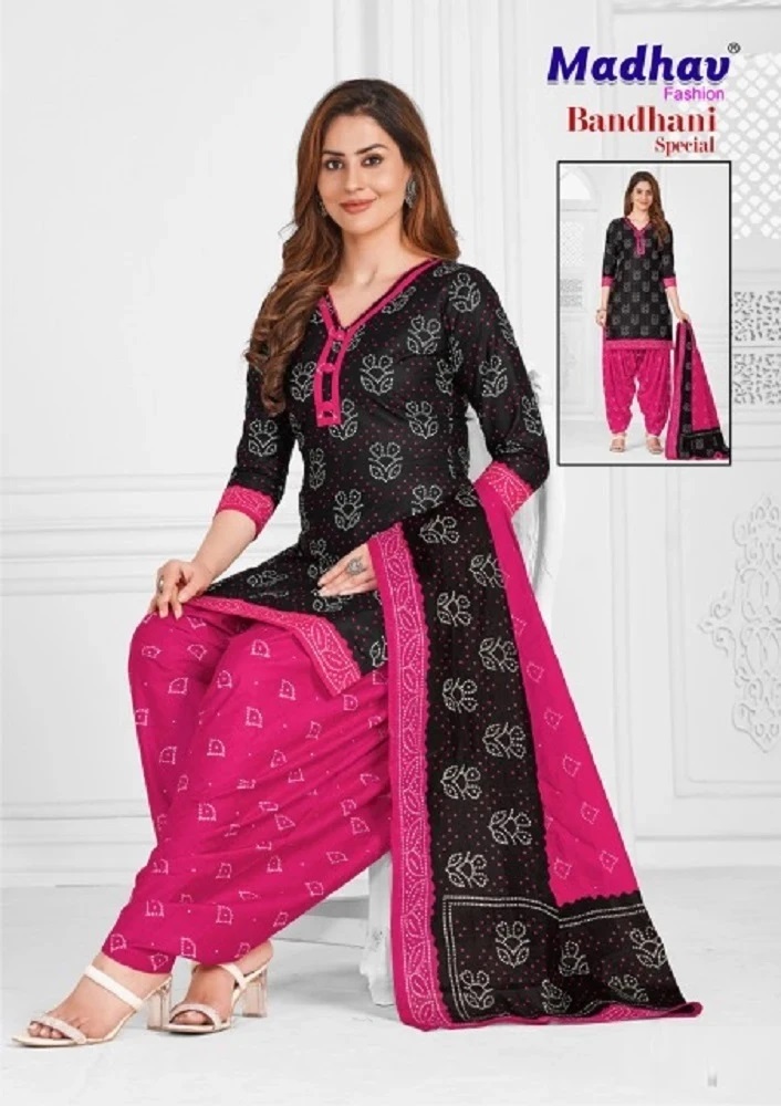 Madhav Bandhni Special Vol 1 Cotton Bandhni Printed Dress Material Collection