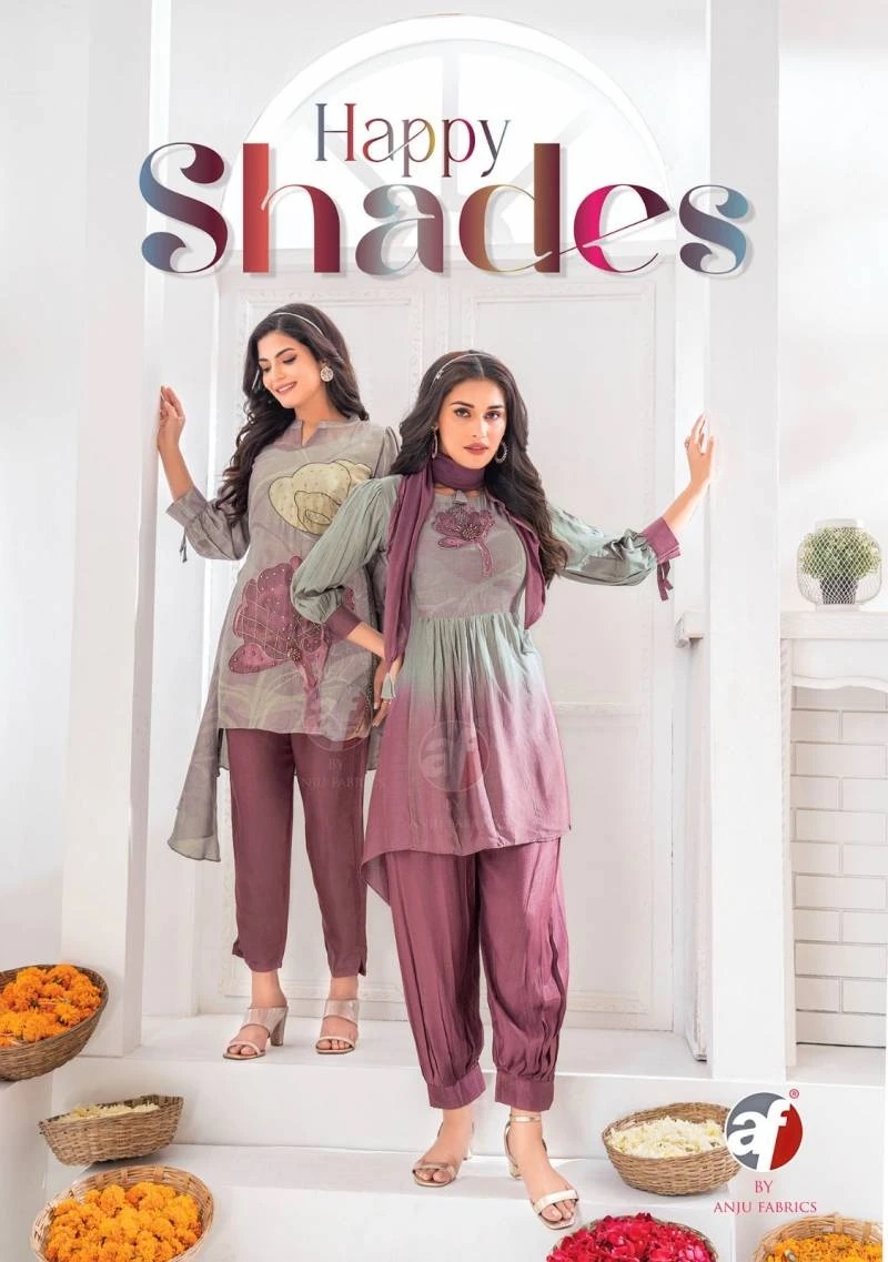 Af Happy Shades Afgani Style Designer Kurti With Pant Collection
