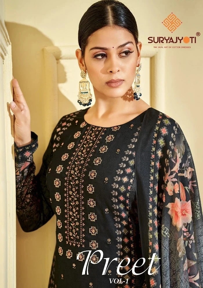 Suryajyoti Preet Vol 1 Embroidery Work Dress Material Collection