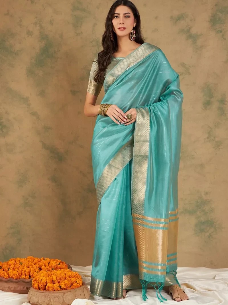 Color Set 8205 Cotton Pallu Zari Weaving Saree Collection