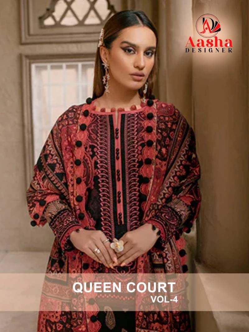 Aasha Queen Court Vol 4 Lawan Cotton Pakistani Salwar Kameez Collection