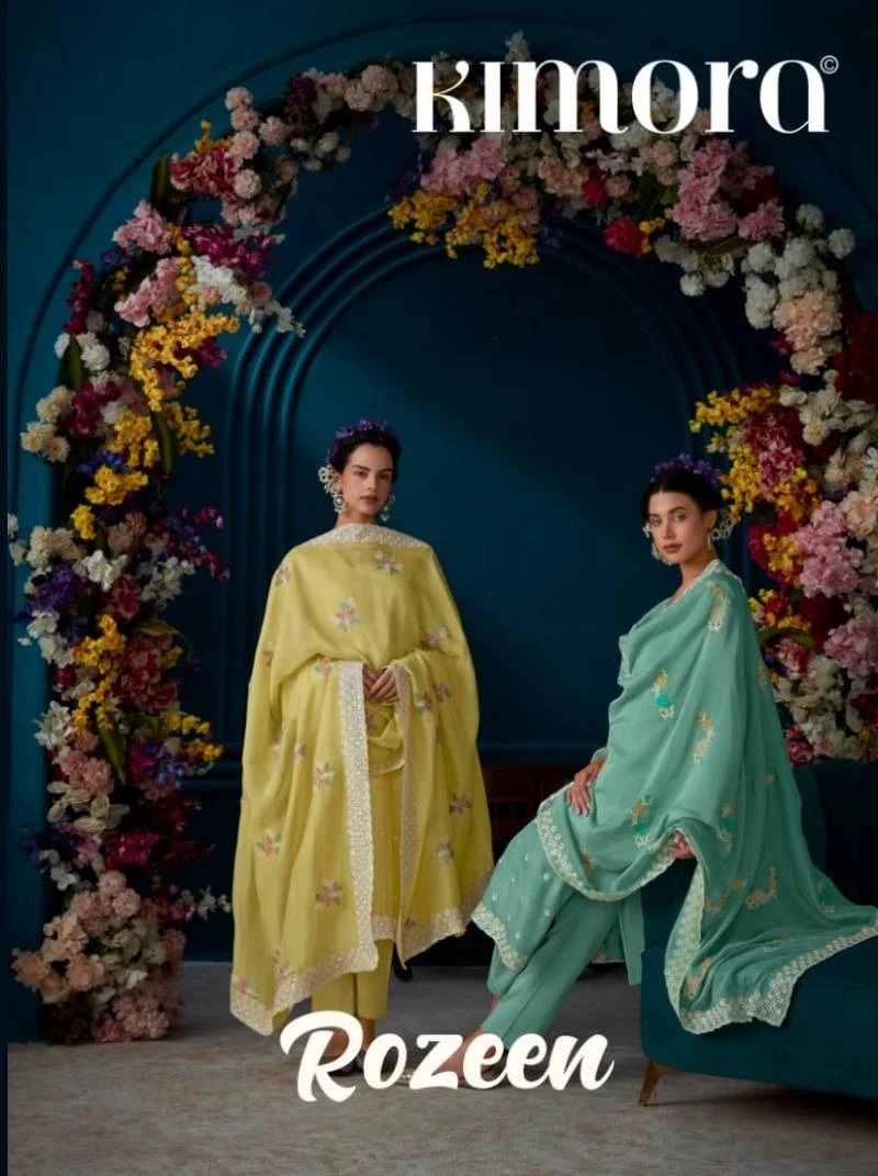Kimora Rozeen Silk Embroidery Designer Salwar Suits Collection
