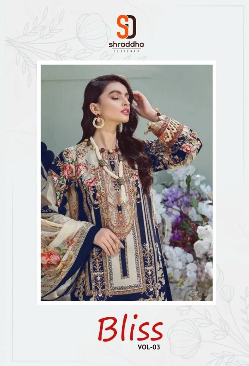 Sharaddha Bliss Vol 3 Pakistani Salwar Suits And Cotton Dupatta Collection
