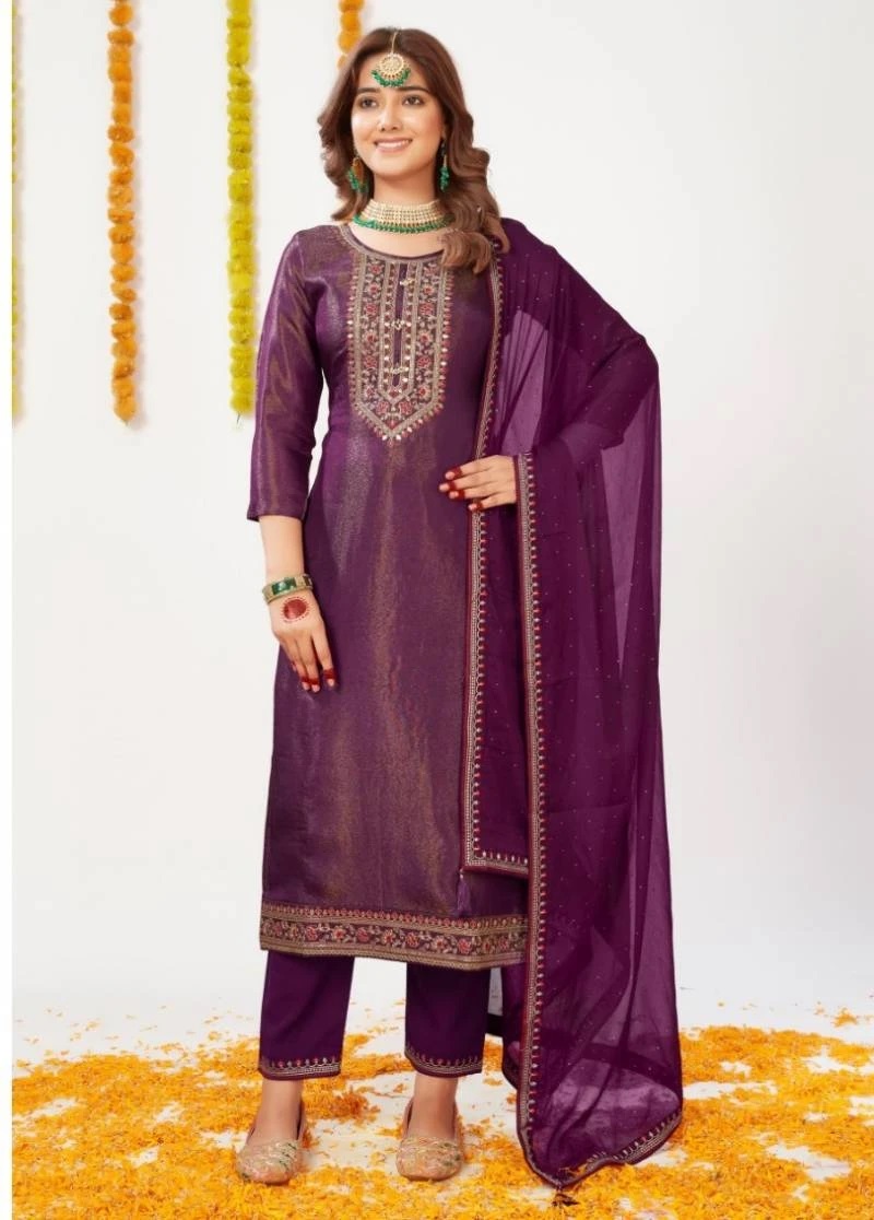 Panch Ratna Aparna Organza Silk Designer Dress Material Wholesale