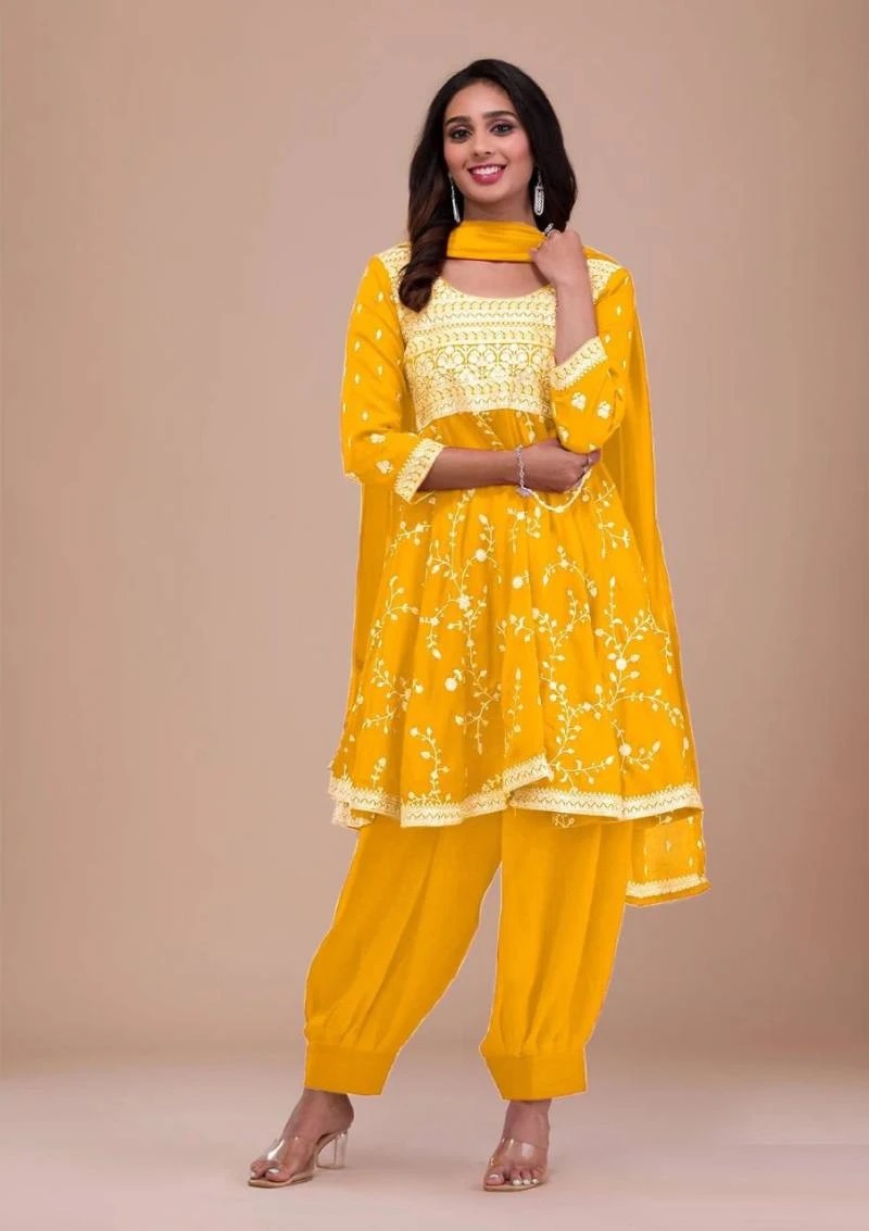Kf Yd 006 Vichitra Silk Readymade Designer Dress Collection