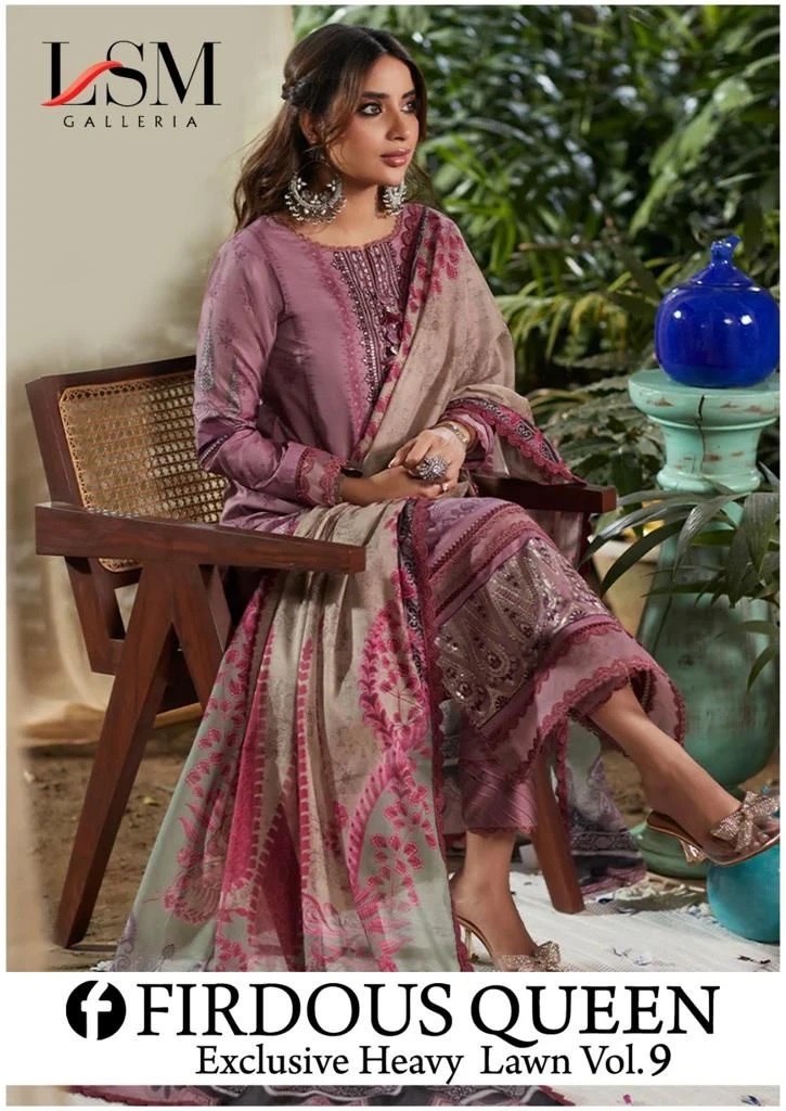 Lsm Firdous Queen Vol 9 Exclusive Karachi Dress Material Online