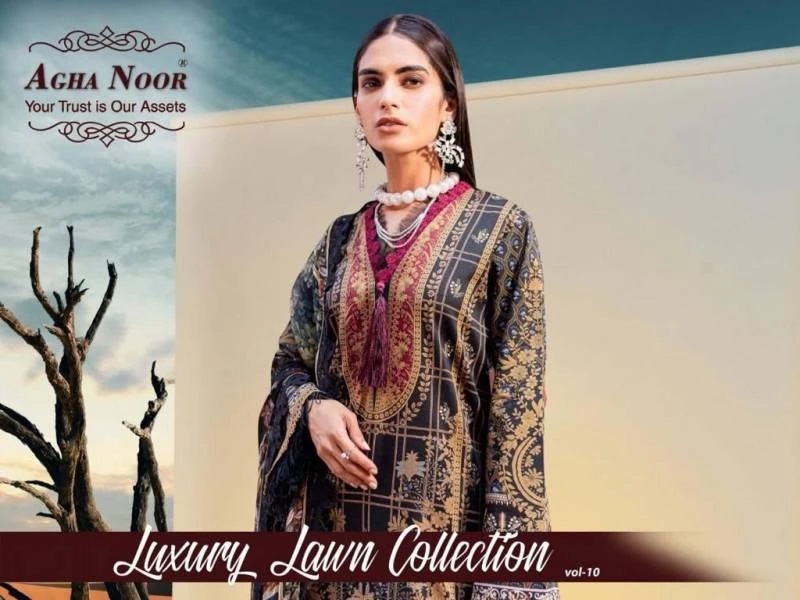 Agha Noor Vol 10 Karachi Dress Material Collection