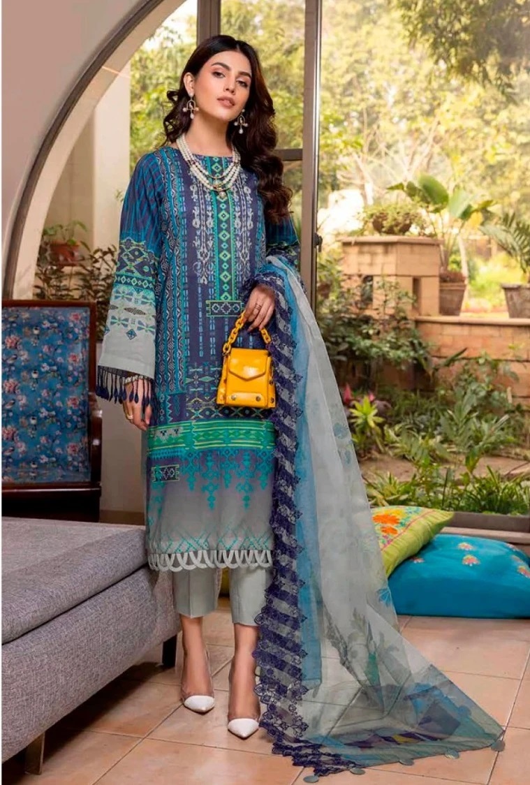 Taj 480 And 481 Pakistani Salwar Suits With Chiffon Dupatta Collection