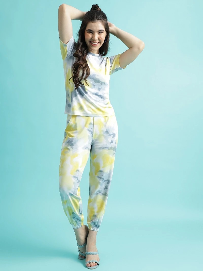 Aakruti Vol 65 Stylish Fancy Tie Dye Tshirt With Jogger Collection