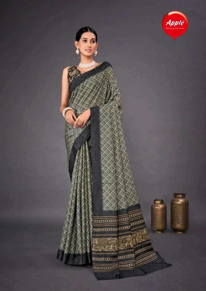 Apple Squary Classic Vol 1 Printed Silk Saree Collection