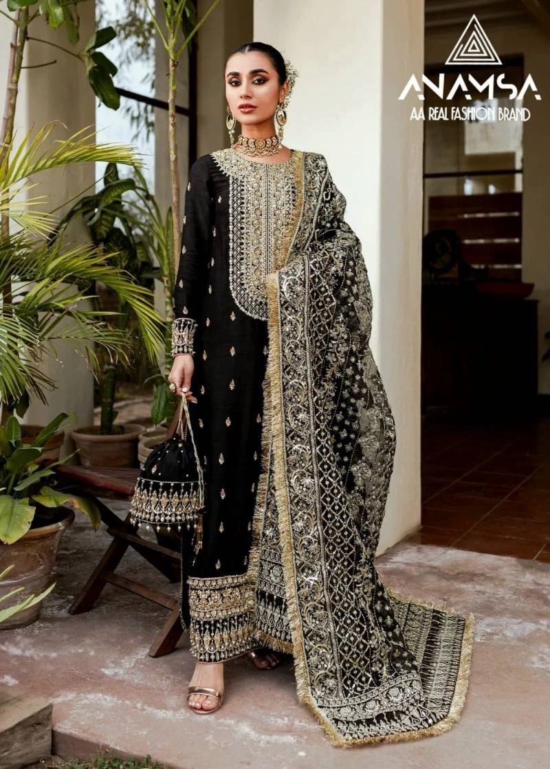 Anamsa 294 Black Designer Pakistani Suits Best Price