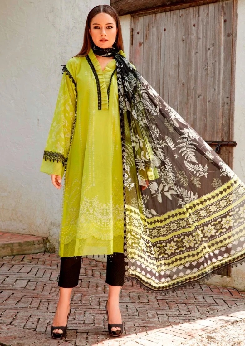 Taj Maria B M Print 411 Pakistani Salwar Suits With Cotton Dupatta