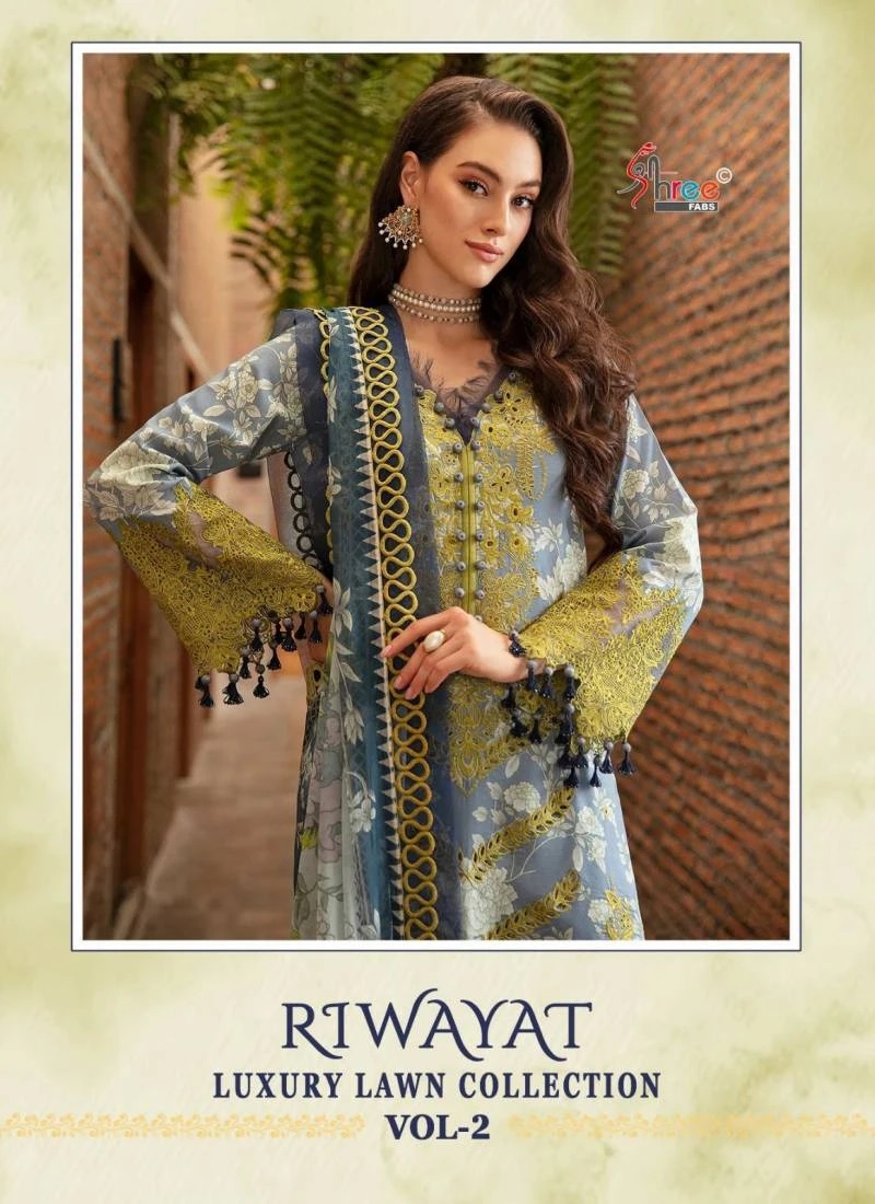 Shree Riwayat Luxury Lawn Collection Vol 2 Chiffon Pakistani Suits