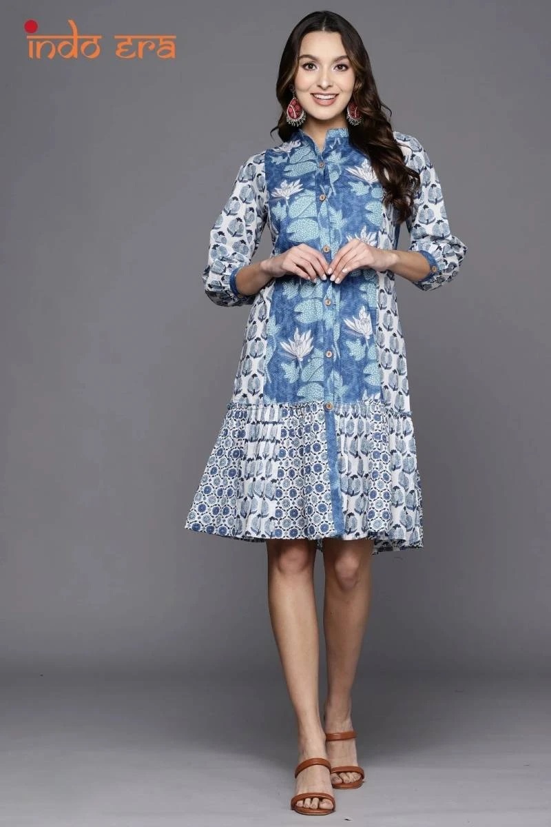Indo Era 2423 Cotton A Line Fancy Dress Collection