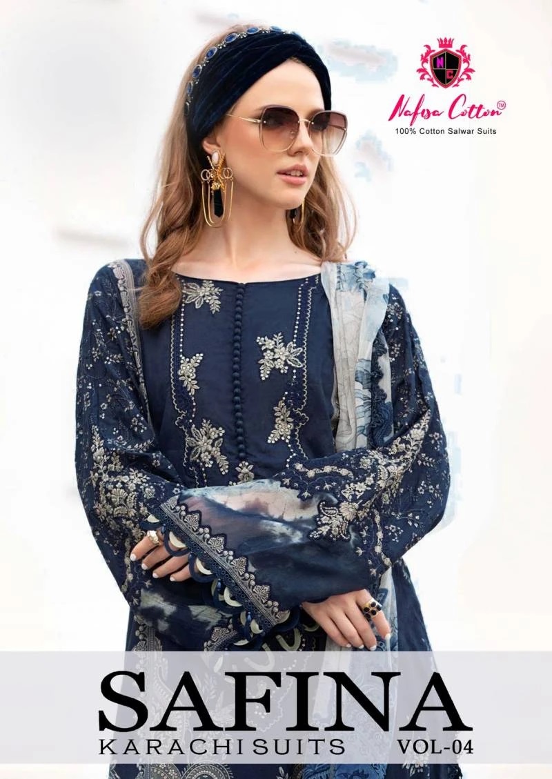 Nafisha Safina Karachi Suits Vol 04 Pakistani Dress Material Collection
