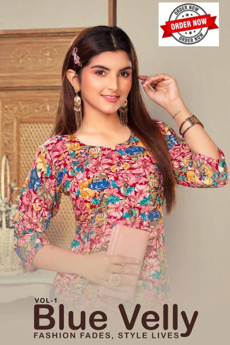 Ft Blue Velly Vol 1 Casual Wear Printed Kurti Collection