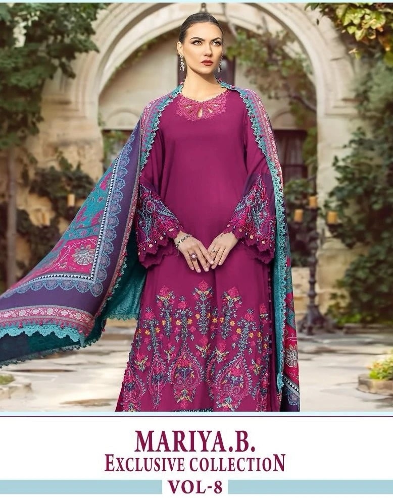 Shree Maria B Exclusive Collection Vol 8 Chiffon Pakistani Salwar Suits