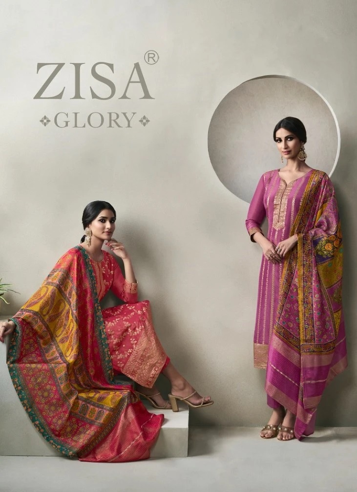 Zisa Glory Crystal Jacquard Salwar Kameez Wholesaler