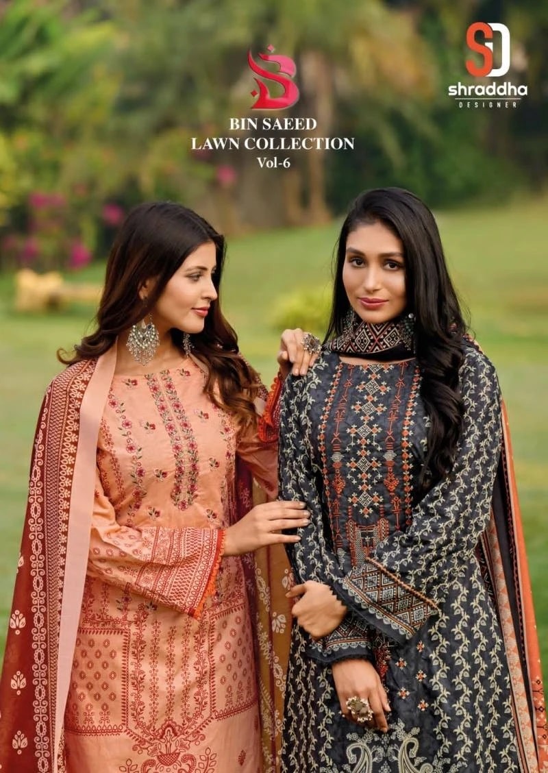 Shraddha Bin Saeed Lawn Collrction Vol 6 Pakistani Suits Wholesaler