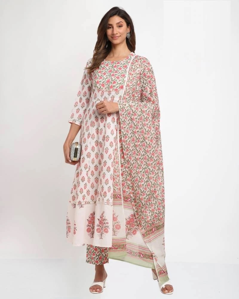 Trendy Zeel Jaipuri Cotton Kurti Pant With Dupatta Collection