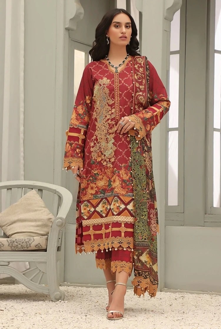 Taj 488 And 489 Designer Pakistani Suits Chiffon Dupatta