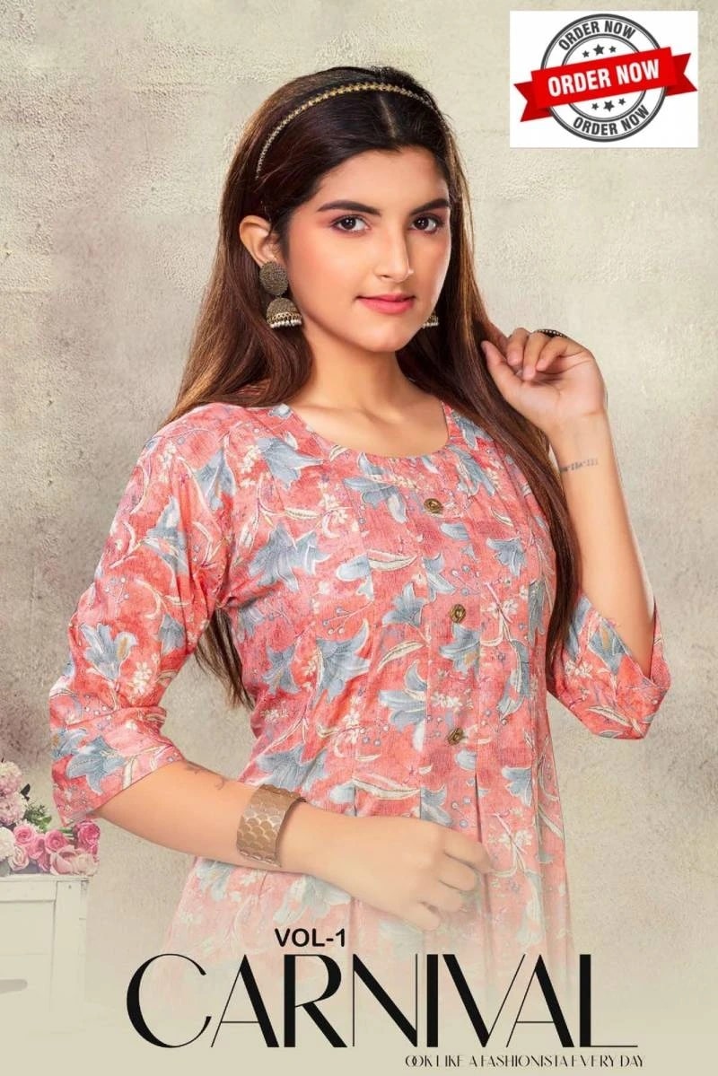 Trendy Carnival Vol 1 Fancy Printed Flaired Kurti Collection
