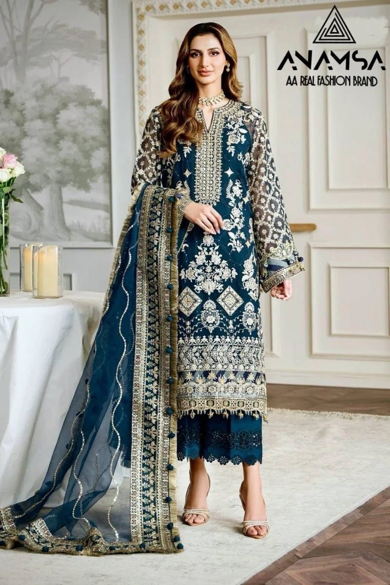 Anamsa 401 Embroidery Pakistani Suits Wholesale