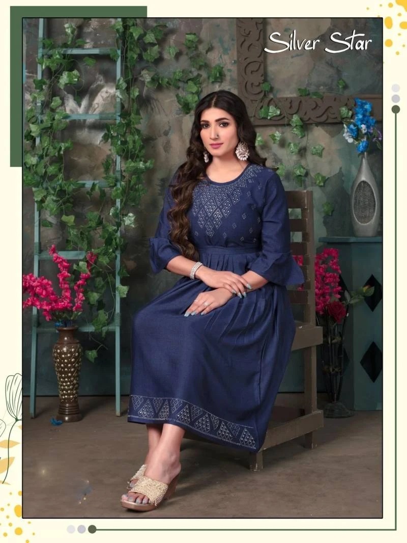 Trendy Silver Star Vol 1 Daily Wear Flaired Kurti Collection