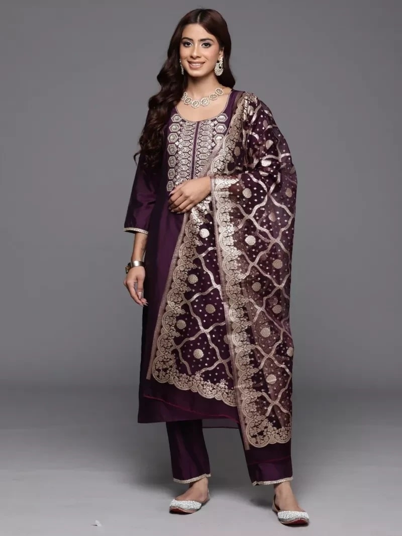 Indo Era 2409 Silk Designer Kurti Pant With Dupatta Collection