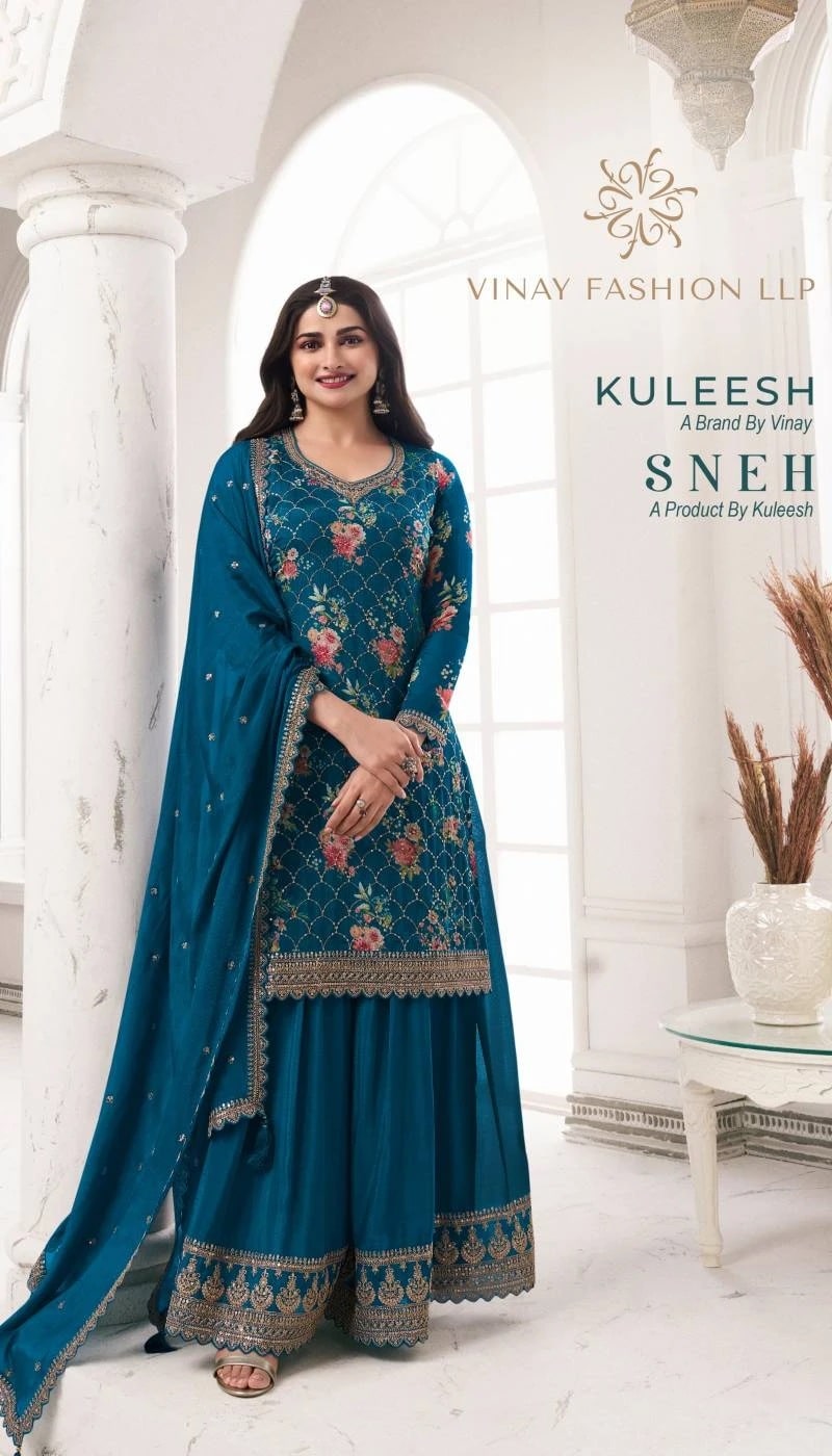 Vinay Kuleesh Sneh Embroidery Salwar Suits Wholesale Price
