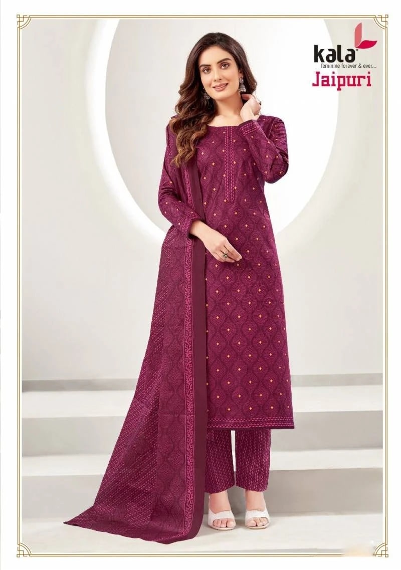 Kala Jaipuri Vol 4 Pure Cotton Dress Material Wholesale Price