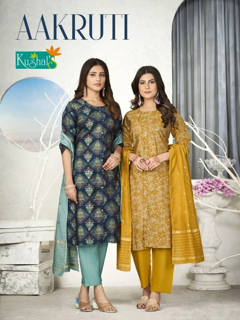 Kushals Aakruti Chanderi Casual Wear Readymade Dress Collection