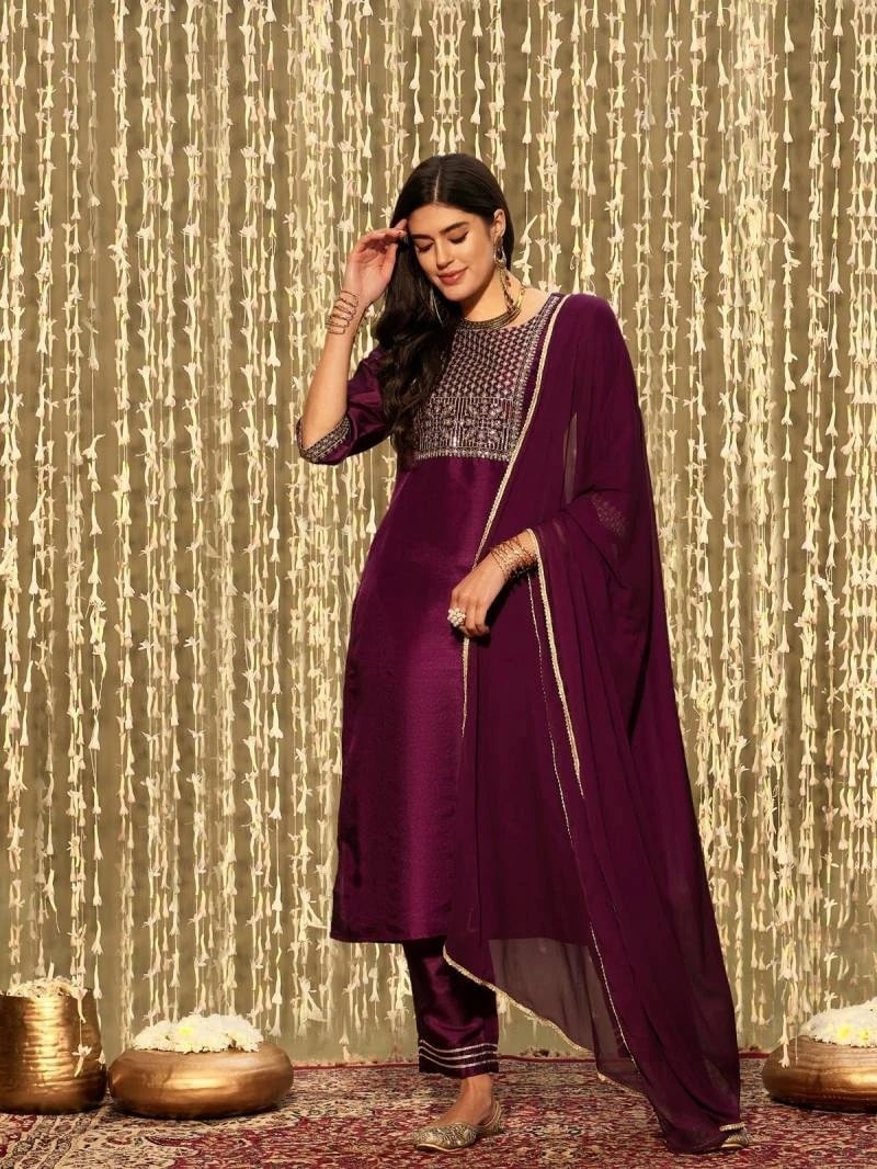 Indo Era 2408 Silk Festive Wear Kurti Pant With Dupatta Collection