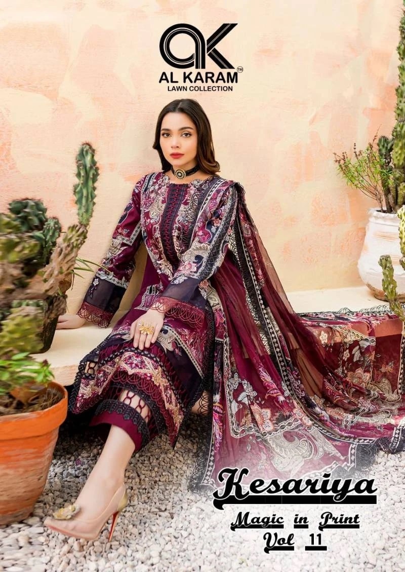 Al Karam Kesariya Vol 11 Cotton Pakistani Dress Material Collection