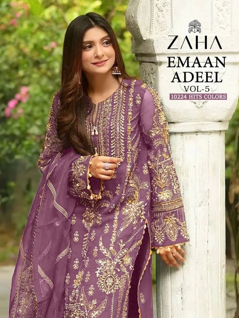 Zaha Emaan Adeel Vol 5 Designer Pakistani Suits Wholesale