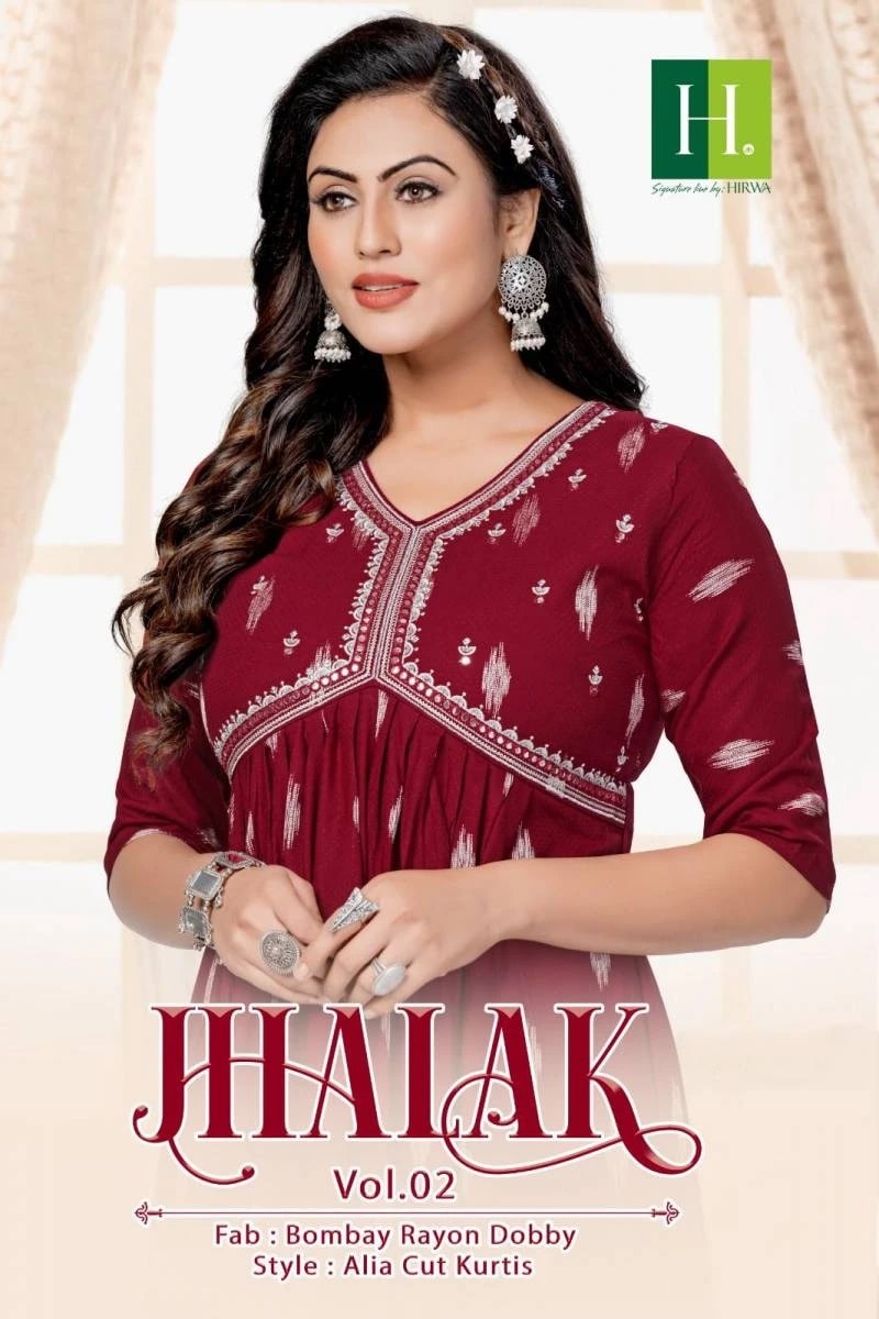 Hirwa Jhalak Vol 2 Printed Alia Cut Kurti Wholesale Online